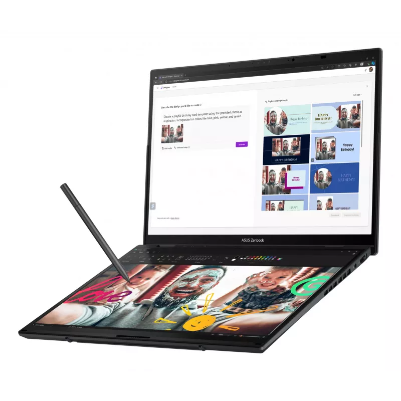 ASUS Zenbook Duo UX8406CA-PZ009W Intel Core Ultra 9 285H Hybrid (2-w-1) 35,6 cm (14 cali) Dotykowy 3K 32 GB LPDDR5x-SDRAM 2 TB SSD Wi-Fi 7 (802.11be) Windows 11 Home Szary