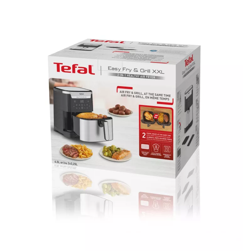 Tefal Easy Fry & Grill EY801D 6.5 L Wolnostojąca frytkownica beztłuszczowa 1650 W Stal nierdzewna