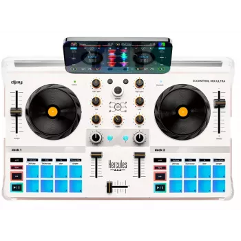 Kontroler DJ Hercules DJControl Mix Ultra - biały, mobilny kontroler Bluetooth