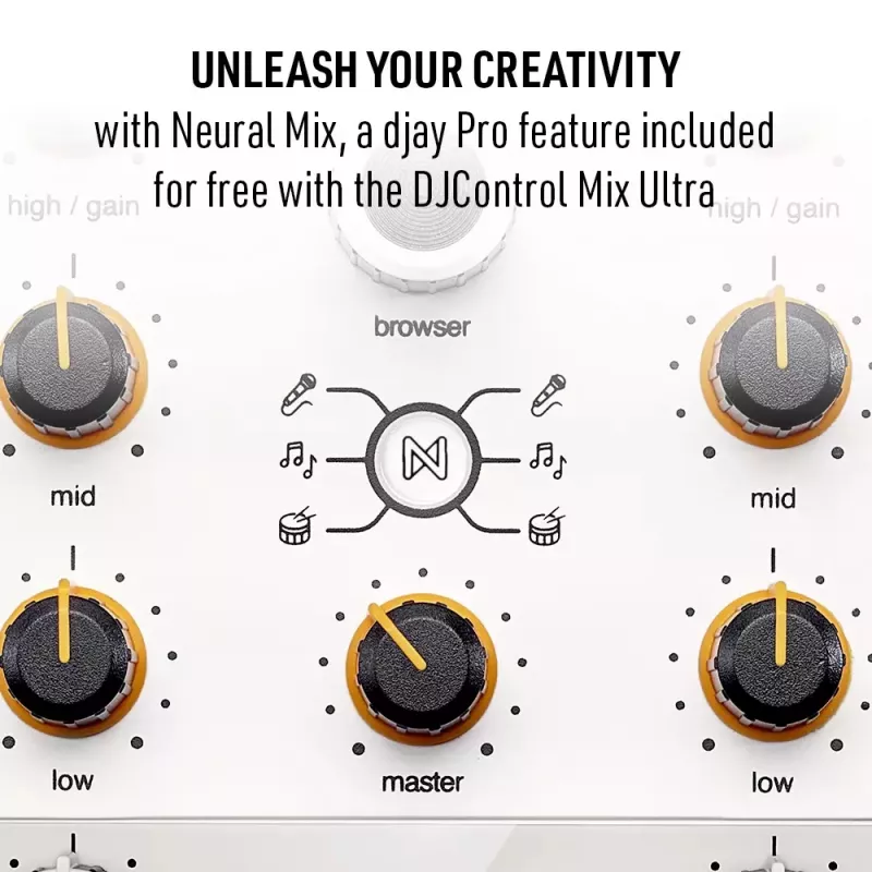 Kontroler DJ Hercules DJControl Mix Ultra - biały, mobilny kontroler Bluetooth