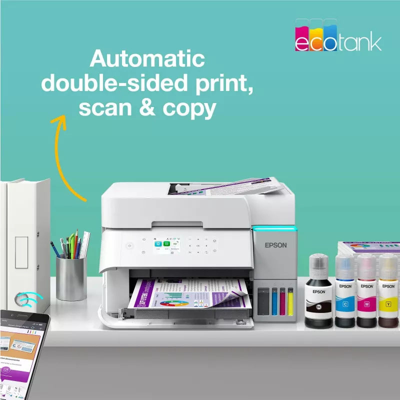 Wielofunkcyjna drukarka atramentowa Epson EcoTank L6376 — Kolor, A4, 4800 x 1200 DPI, 35 str./min, Wi‑Fi, Ethernet, Duplex