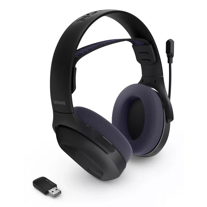 Słuchawki Lenovo Legion H410 Bezprzewodowe Nagłowne Gamingowe USB Type-C Bluetooth Czarny, Fioletowy