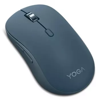 Bezprzewodowa symetryczna mysz optyczna Bluetooth Lenovo Yoga — 4000 DPI, 8 przycisków, kółko, zasilana bateriami, turkusowa