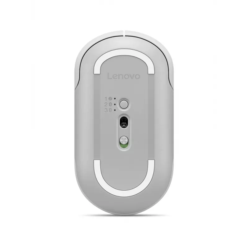 Bezprzewodowa cicha mysz Lenovo 700 Multi-Device, ambidekstralna, optyczna, 4000 DPI, RF + Bluetooth, 8 przycisków, biała