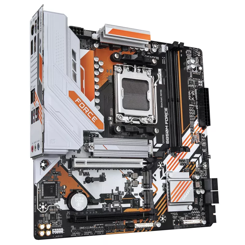 Płyta główna GIGABYTE B850M FORCE - procesory AMD Ryzen 9000 Series, 8+2+2 fazy cyfrowego VRM, do 9600MHz DDR5 (OC), 1xPCIe 5.0 + 2xPCIe 4.0 M.2, 2.5 GbE LAN, USB 3.2 Gen 2
