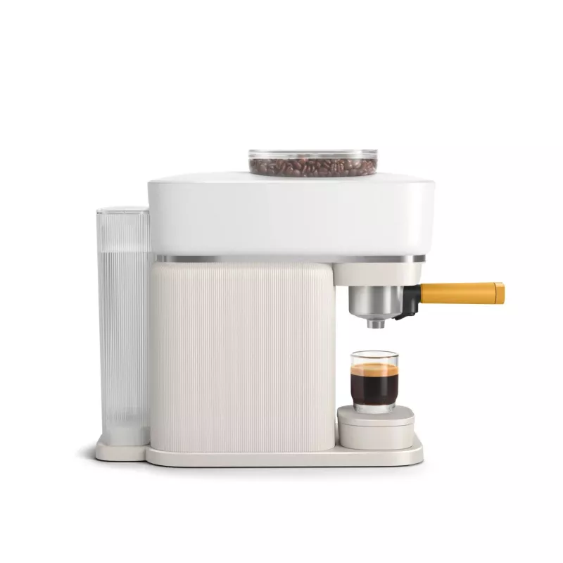 Ekspres do kawy Philips Baristina – Prawdziwe espresso w prosty sposób. Mleczna biel z mangożółtym portafiltrem (BAR300/03)
