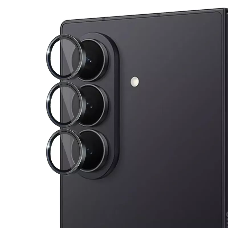 Osłona obiektywu aparatu 3MK do Samsung Galaxy Z Fold 7 — szkło hartowane, czarny