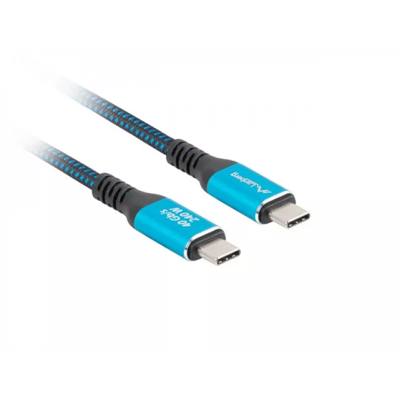 Kabel USB-C LANBERG CA-CMCM-44CU-0005-BK 0,5 m — USB4 Gen 2x2, 40 Gbit/s, 240 W, czarny
