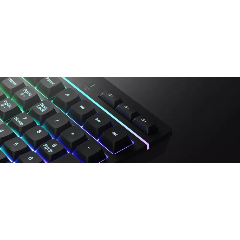 Przewodowa klawiatura gamingowa pełnowymiarowa Genesis Rhod 530, USB, QWERTY US, membranowa, podświetlenie RGB, 114 klawiszy, kabel 1,8 m, czarna