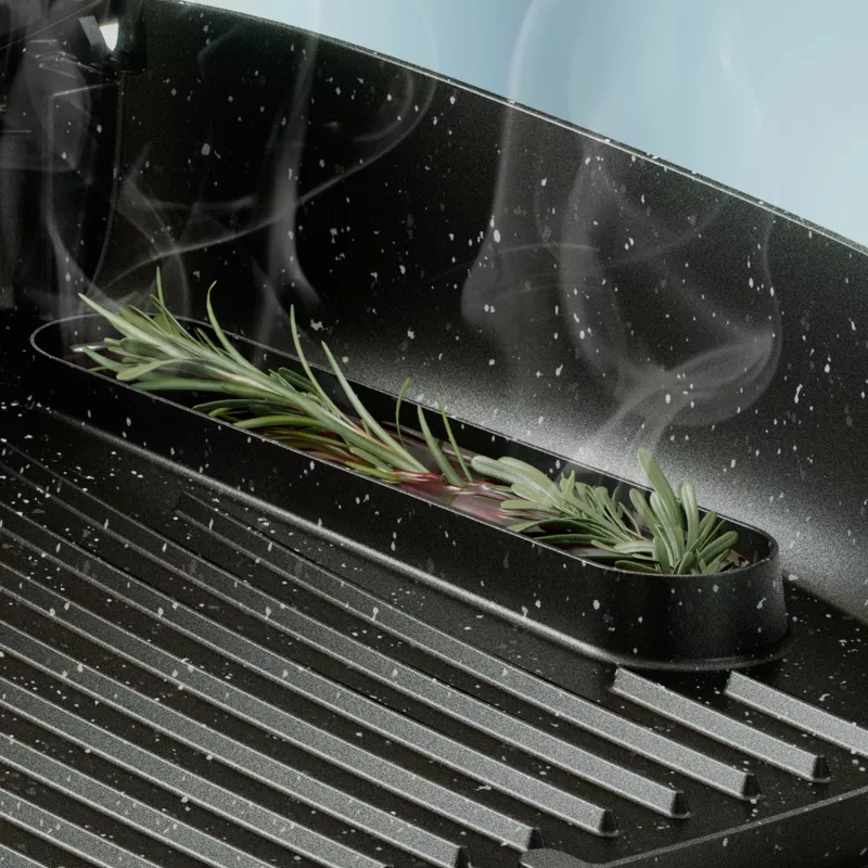 Elektryczna patelnia grillowa Philips HD6212/90 2400 W, grill wolnostojący z 2 strefami, powierzchnia aluminiowa 1250 cm², maks. 220°C