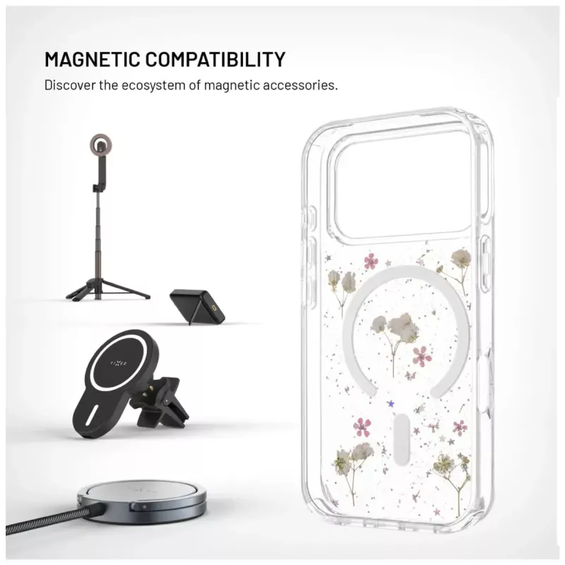 Pokrowiec ochronny FIXED MagBloom do Apple iPhone 17 Pro — TPU, Blush Plum