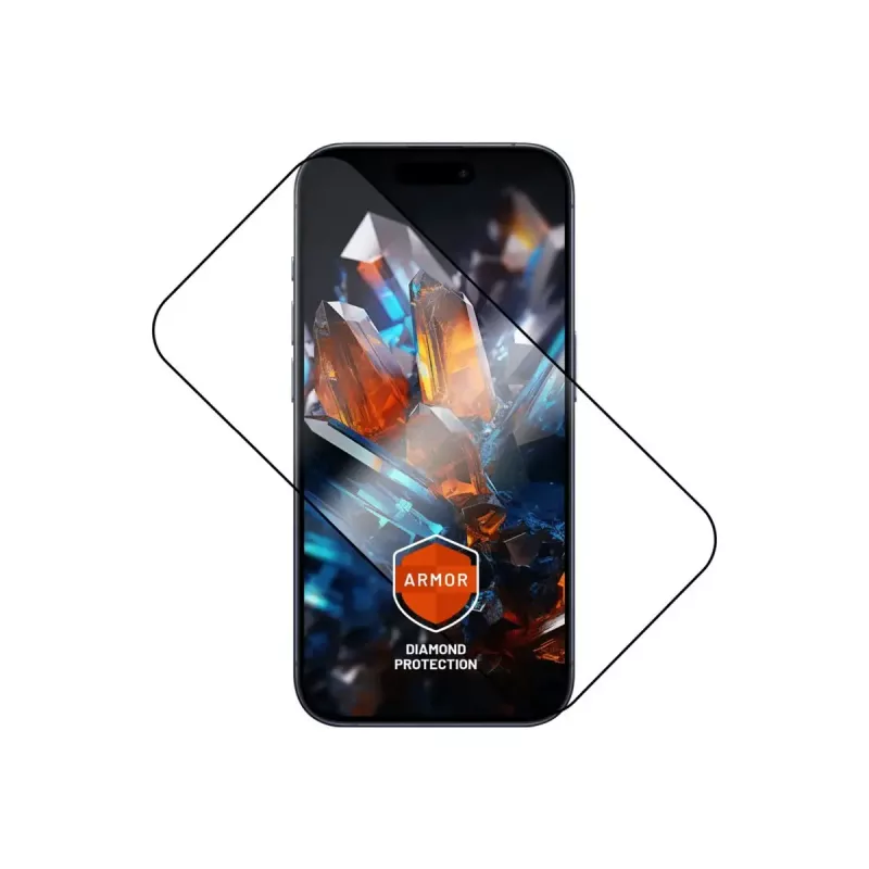 Szkło hartowane ochronne FIXED do Apple iPhone 17 Pro — czarne, konstrukcja Armor, aplikator przeciwpyłowy, warstwa AR