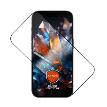 Szkło hartowane ochronne FIXED do Apple iPhone 17 Pro — czarne, konstrukcja Armor, aplikator przeciwpyłowy, warstwa AR