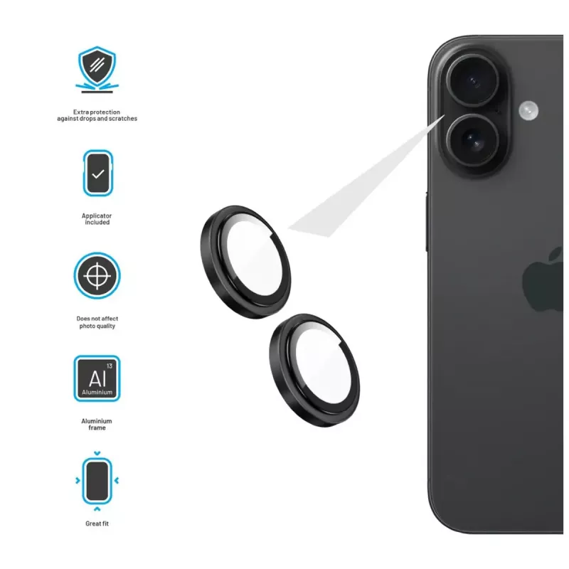Fixed Camera Glass for Apple iPhone 17 — Szkło czarne