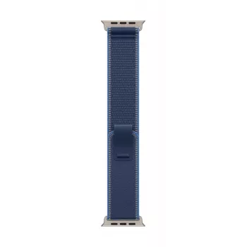 APPLE 49mm niebieski/jasnoniebieski pasek Trail Loop - S/M - naturalne wykończenie tytanowe