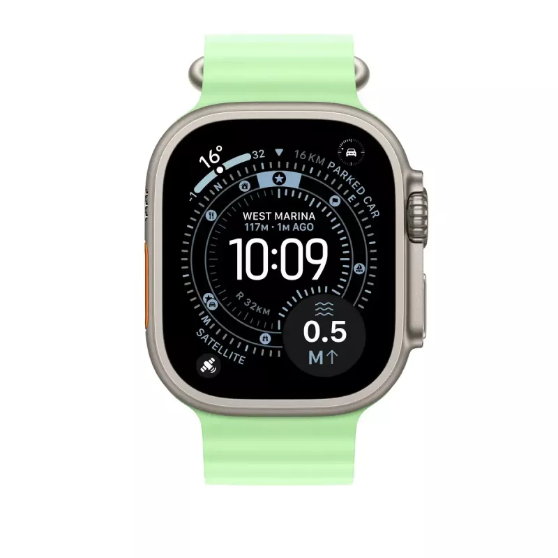 Pasek Apple Natural Titanium Finish MGCF4ZM/A Zielony fluoroelastomer 49mm