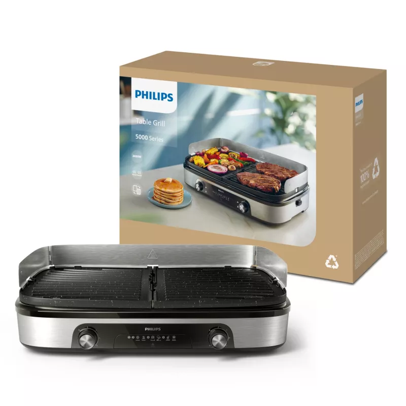Grill elektryczny Philips HD6222/90 2400 W Czarny Stal nierdzewna