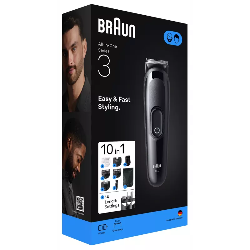 Braun AIO3560 maszynka do włosów/trymer Czarny 14 Niklowo-Wodorkowy (NiMH)