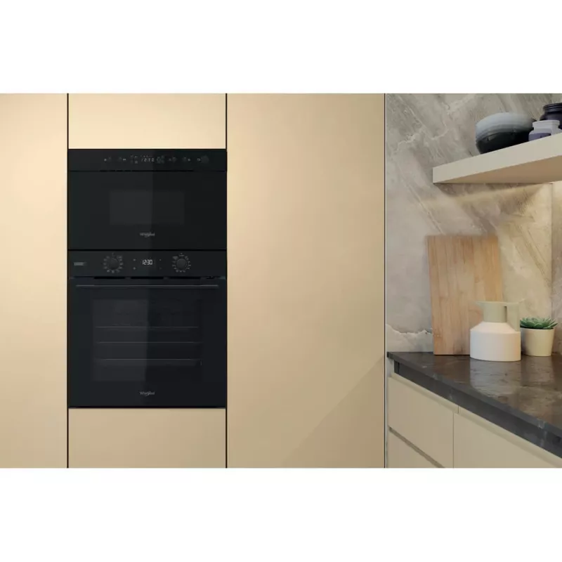 Kuchenka mikrofalowa do zabudowy Whirlpool MBNA920B, grill, 750 W, 22 L, czarna, drzwi typu push