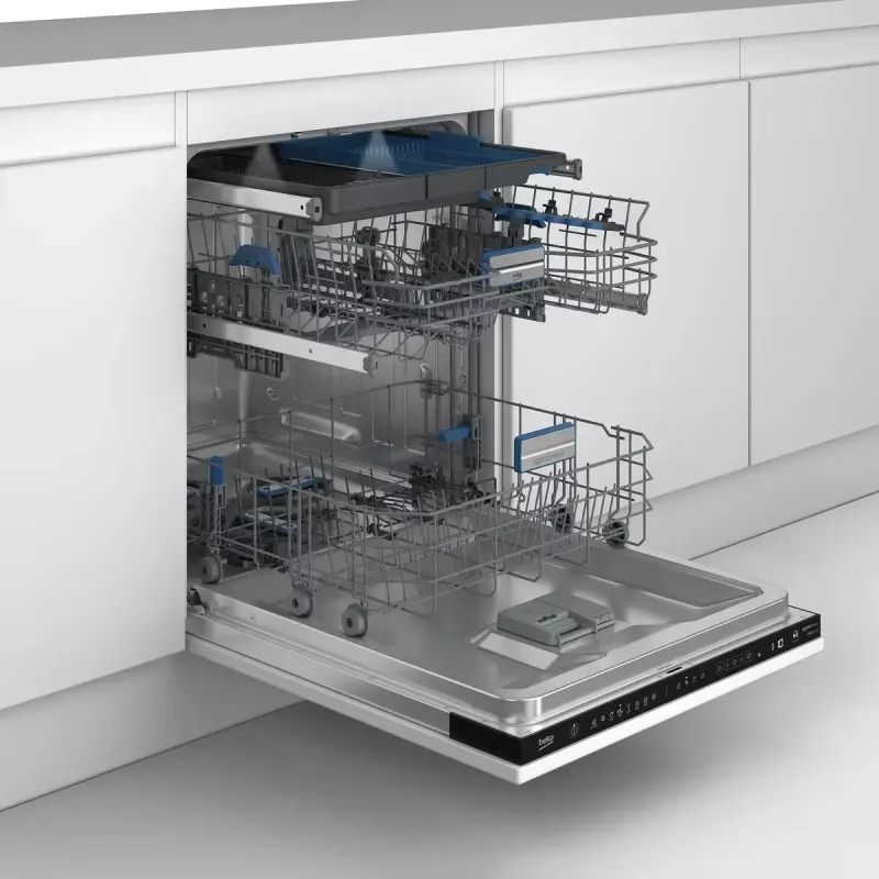 BEKO Zmywarka | BDIN38542P | Do zabudowy | Szerokość 60 cm | Liczba kompletów 15 | Liczba programów 8 | Klasa efektywności energetycznej C | Wyświetlacz | Funkcja AquaStop | Biały