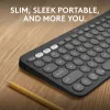 Logitech Pebble Keys 2 K380s klawiatura Universal RF Wireless + Bluetooth QWERTY US International Graphite