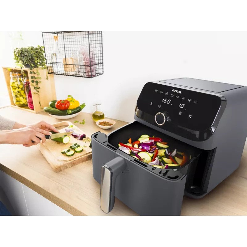 Tefal Easy Fry Mega EY855BE0 frytkownica powietrzna pojedyncza 7,5 L wolnostojąca 2020 W szara