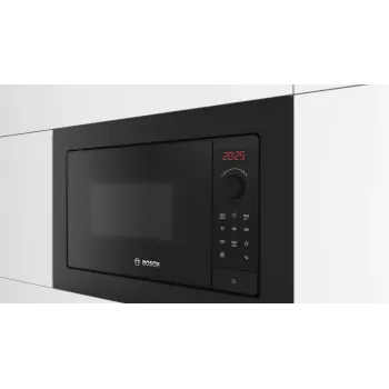 Kuchenka mikrofalowa do zabudowy solo Bosch Serie 2 BFL623MB4 20 l 800 W Wyświetlacz LED Sterowanie pokrętłem Czarny