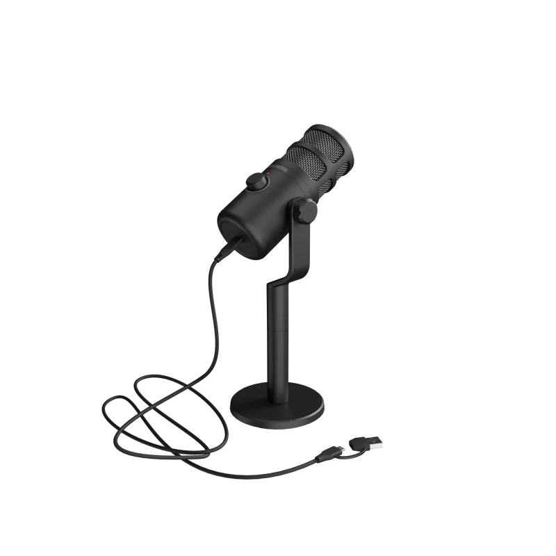 Przewodowy mikrofon PC GENESIS Radium 350D — USB Type-A/Type-C, czułość -48 dB, 16–14000 Hz, kabel 2,5 m, czarny
