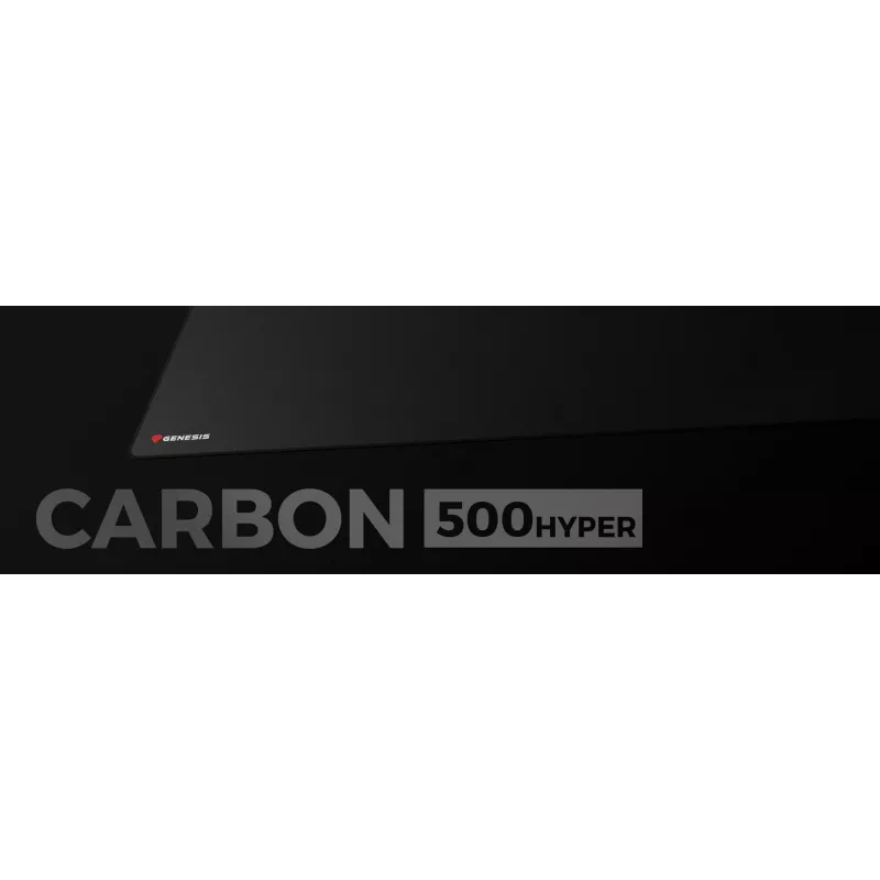 GENESIS Carbon 500 Hyper Logo, Czarny, Jednolita kolorystyka, Materiał, Guma, Podkładka pod mysz dla graczy