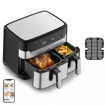 Tefal Dual Easy Fry & Grill EY905D podwójna 8,3 l wolnostojąca 2700 W frytkownica beztłuszczowa stal nierdzewna