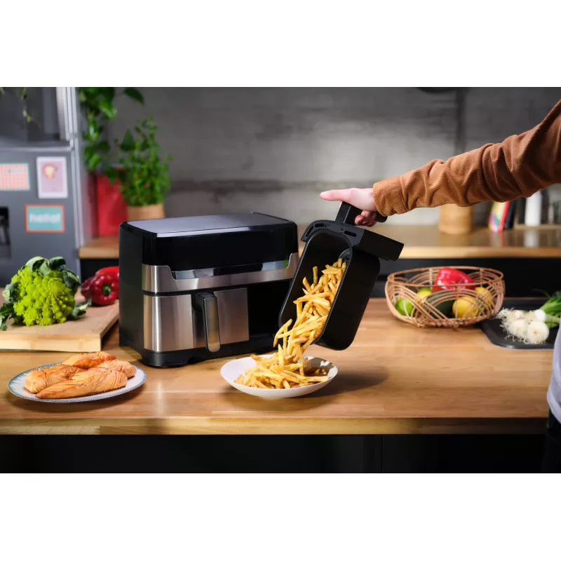 Tefal Dual Easy Fry & Grill EY905D podwójna 8,3 l wolnostojąca 2700 W frytkownica beztłuszczowa stal nierdzewna