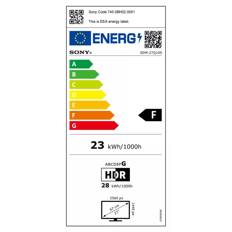 Monitor komputerowy Sony INZONE M10S 68,3 cm (26,9 cala) 2560 x 1440 Quad HD OLED Czarny
