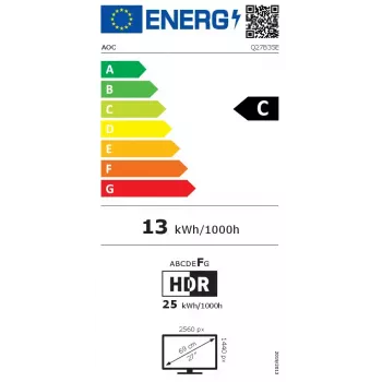 Monitor komputerowy AOC B3 Q27B35E 68.6 cm (27 cali) 2560 x 1440 pikseli Quad HD LED Czarny