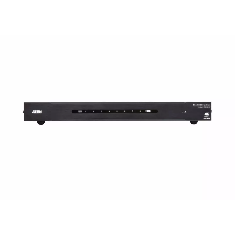 ATEN 8-portowy rozdzielacz HDMI True 4K, HDMI, 8x HDMI, 4096 x 2160 pikseli, Czarny, Metal, 4K Ultra HD