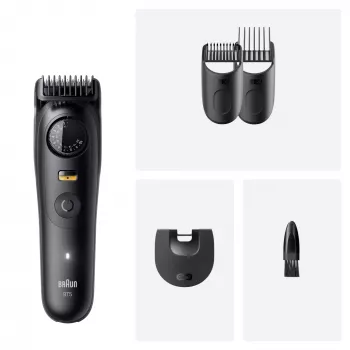 Trymer do brody BRAUN BT5520 — 0,5–20 mm, 40 stopni długości, akumulatorowy, 120 min pracy, czarny