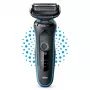 Golarka foliowa BRAUN Series 5 51-M1000s — 3 głowice, Wet & Dry, wbudowany akumulator Li‑Ion, szybkie ładowanie, czarno-niebieska
