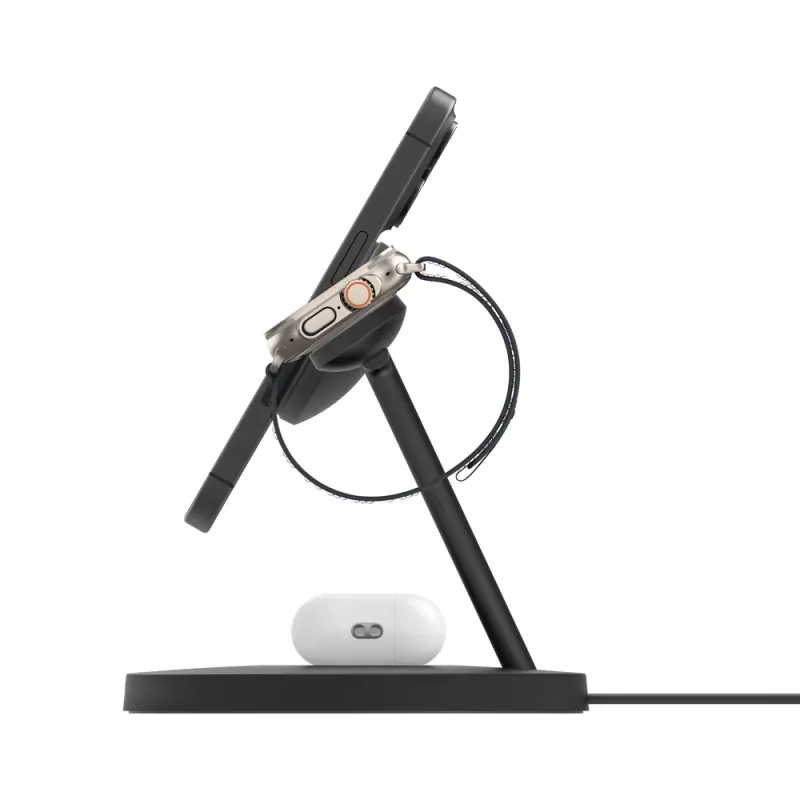 BELKIN Bezprzewodowa podstawka ładująca - Boost Charge Pro - 3-w-1 z Qi2 15 W - Czarna