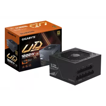 GIGABYTE UD1000GM PG5 V2 Zasilacz - PCIe Gen 5.1, 80 PLUS Gold, w pełni modułowa konstrukcja, wentylator 120 mm, kompatybilny z ATX 3.1, wtyczka EU