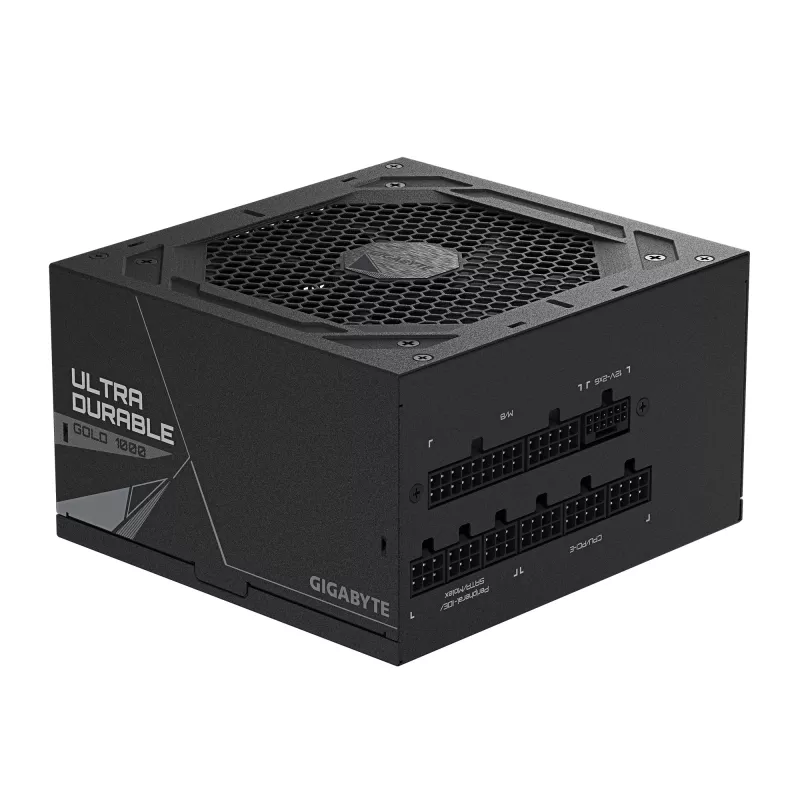 GIGABYTE UD1000GM PG5 V2 Zasilacz - PCIe Gen 5.1, 80 PLUS Gold, w pełni modułowa konstrukcja, wentylator 120 mm, kompatybilny z ATX 3.1, wtyczka EU