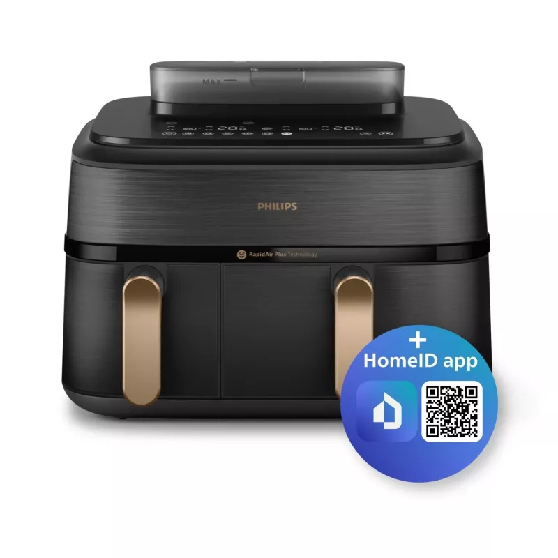 Philips 5000 series NA552/00 frytkownica Podwójna 9 l Wolnostojąca 2750 W Frytkownica bez tłuszczowa Czarny, Złoty