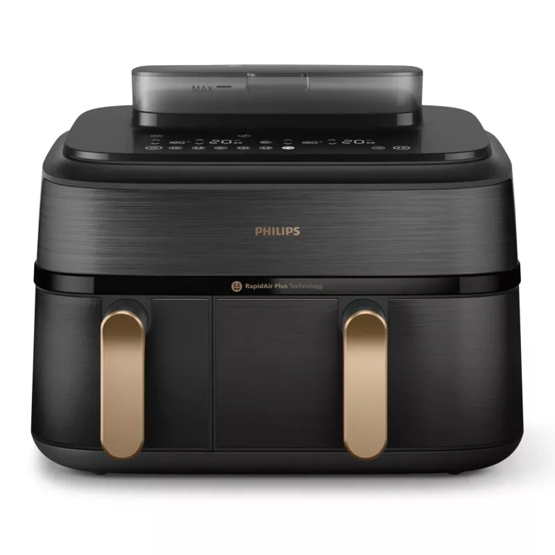 Philips 5000 series NA552/00 frytkownica Podwójna 9 l Wolnostojąca 2750 W Frytkownica bez tłuszczowa Czarny, Złoty