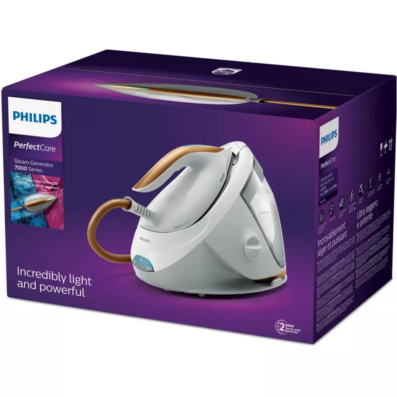 Stacja parowa Philips serii 7000 PSG7040/10 2100 W 1,8 L stopa SteamGlide Elite Złoty, Biały