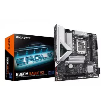 Płyta główna GIGABYTE B860M EAGLE V2 — Micro ATX, LGA 1851, Intel B860, 2 DIMM DDR5 do 9066MHz, PCIe 5.0, 2.5GbE
