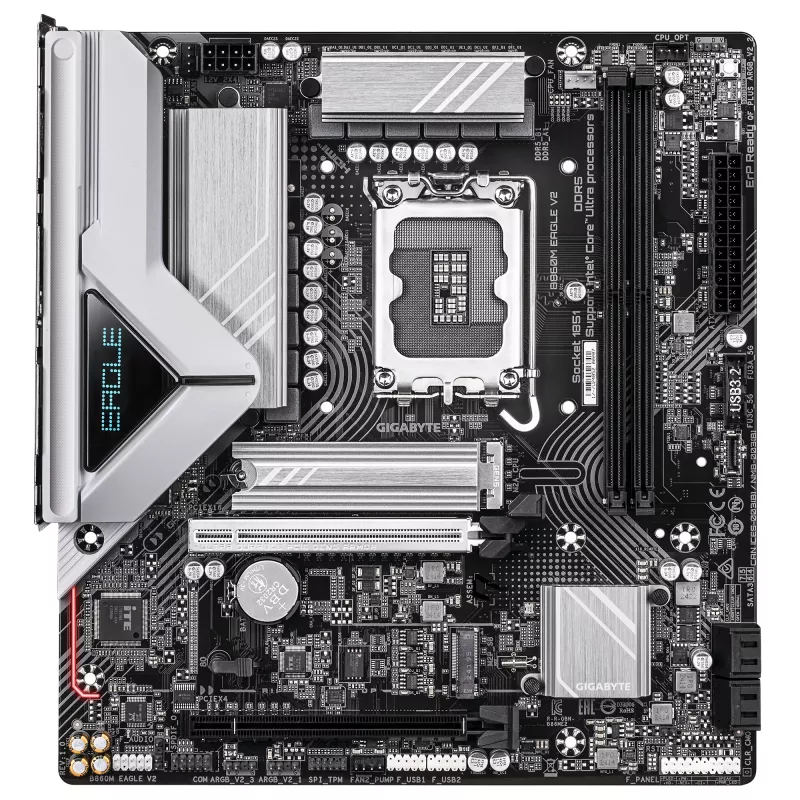 Płyta główna GIGABYTE B860M EAGLE V2 — Micro ATX, LGA 1851, Intel B860, 2 DIMM DDR5 do 9066MHz, PCIe 5.0, 2.5GbE