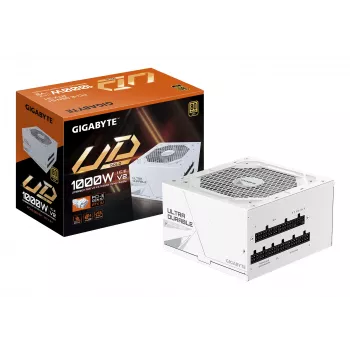 Zasilacz GIGABYTE UD1000GM PG5 V2 1000 W ATX 3.1 w pełni modułowy 80 PLUS Gold biały