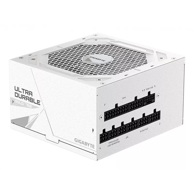Zasilacz GIGABYTE UD750GM PG5 V2 750W ATX 3.1, 80 PLUS Gold, w pełni modułowy, 8 SATA, 4x (6+2) PCIe, 2x EPS, biały