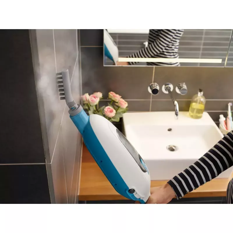Black & Decker FSMH13E5-QS mop parowy 5w1, 1300 W, przewodowy, zbiornik na wodę 0,38 l, biały/niebieski