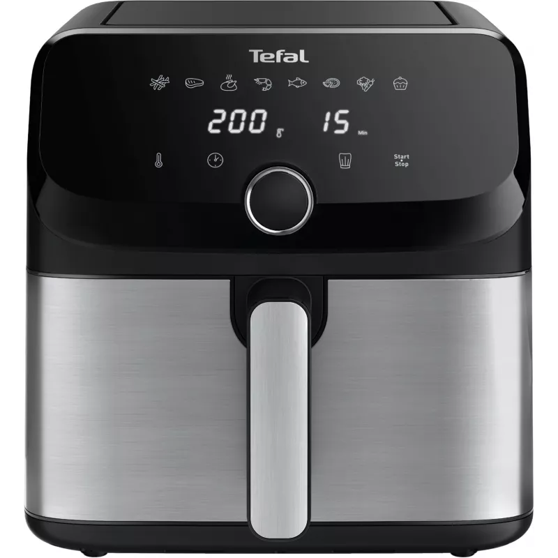 Tefal Easy Fry Mega EY855D10 frytkownica pojedyncza 7,5 l wolnostojąca 2020 W frytkownica na gorące powietrze, czarna, ze stali nierdzewnej