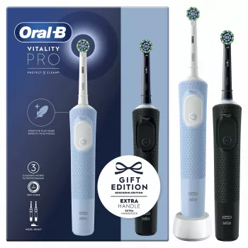 Oral-B Vitality Pro Duo Szczoteczka obrotowo-pulsacyjna dla dorosłych Czarny, Niebieski, Biały