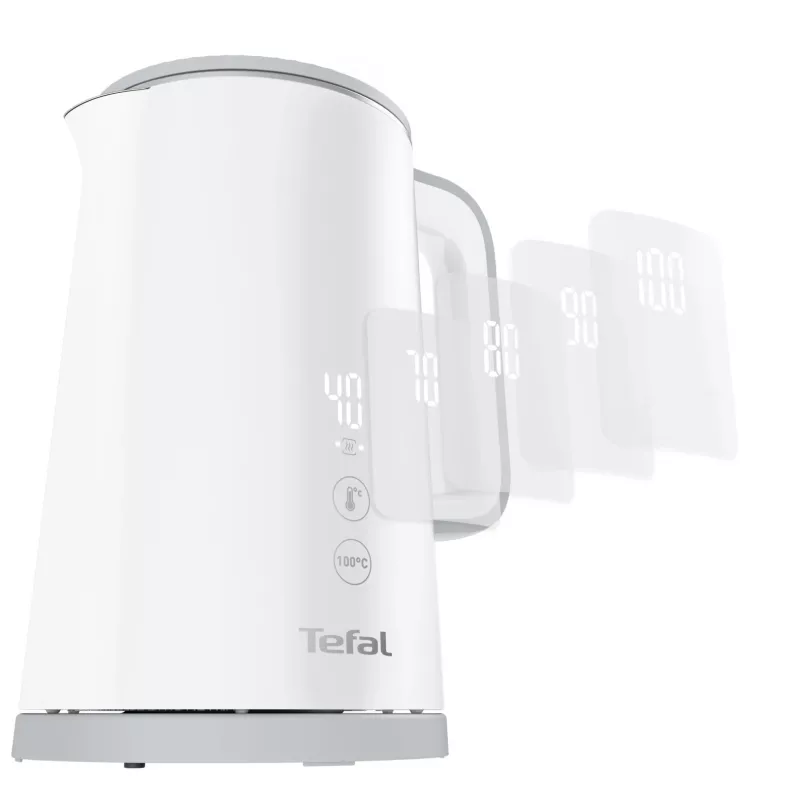 Czajnik elektryczny Tefal KO6931, 1,5 L, 1800 W, biały, 5 ustawień temperatury, utrzymywanie ciepła 30 min